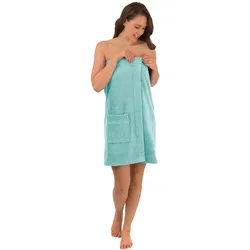 Kilt WEWO FASHION "9537T", blau (turquois), L:75cm, Frottier, Hausmäntel, schlingenfest