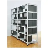 Scholz 464223 Aktenregal 120,0 x 60,0 x 228,0 silberfarben