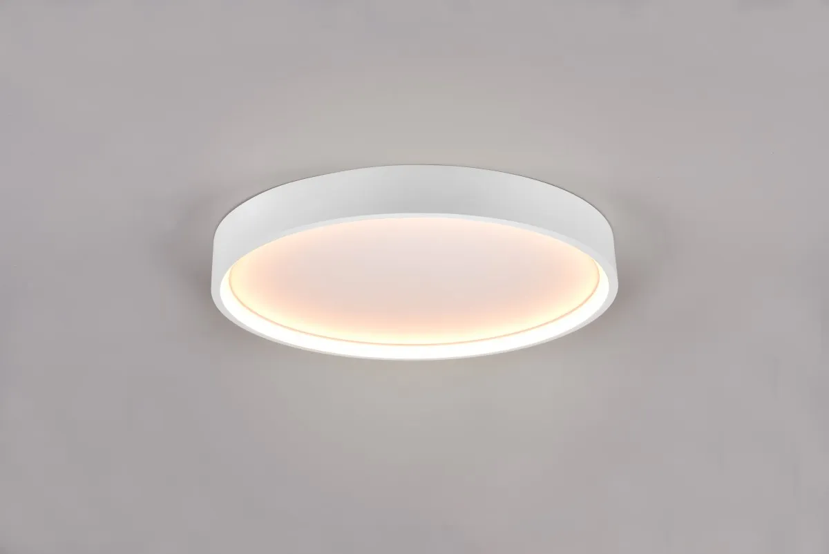 Trio 641310231 LED-Deckenleuchte Doha - Lichtfarbeneinstellung an der Leuchte, getrennte Schaltung der Lichtquellen, mattweiß