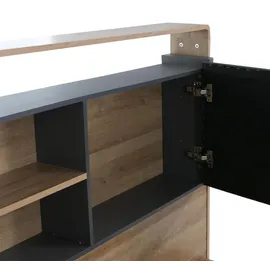 MCW Doppelbett P43 180 x 200 cm Eiche MDF dunkelgrau