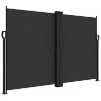 vidaXL Seitenmarkise Ausziehbar Schwarz 160x1000 cm