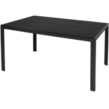 INDA-EXCLUSIV Gartentisch 150 x 90 x 74 cm Anthrazit/Schwarz