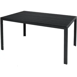 INDA-EXCLUSIV Gartentisch 150 x 90 x 74 cm Anthrazit/Schwarz