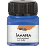 Kreul 90907 Javana Stoffmalfarbe für helle Stoffe, 20 ml Glas in royalblau, geschmeidige Farbe auf Wasserbasis mit cremigem Charakter, dringt fasertief ein, waschecht nach Fixierung