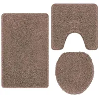 vidaXL Badematte Anti-Rutsch Badematten-Set 3 pcs Braun PP, Höhe 0.2 mm, Polypropylen braun