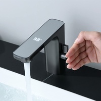 XJTNLB Waschtischarmatur Infrarot Sensor Infrarot Wasserhahn Bad, Automatischer Sensor Wasserhahn Bad Waschbecken Armaturen, Pistole Grau