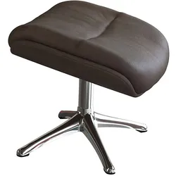 Fußhocker FLEXLUX "Haze, Fußstütze", braun (hazelut braun), B:44cm H:39cm T:49cm, 100% Echtleder, Hocker, für Beinauflage zur besseren Entspannung, Fuß Alu