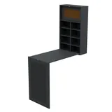 HAGO Klapptisch Wandklapptisch Grau Regal Schreibtisch Tafel Stauraum Klappbar Platzsp, Klappbar, Platzsparend, Pinwand, Kreidetafel, Regalfächer grau