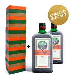 Jägermeister 35,0 % vol 1,4 Liter Geschenkbox mit Meister Bricks Spiel
