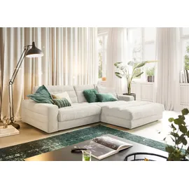 Candy Ecksofa 3C CANDY "Stripes Mega-Sofa, bequem und komfortabel, L-Form", weiß, B:296cm H:83cm T:205cm, 88% Polyester, 12% Polyacryl, Sofas, Ecksofa, Lose Rückenkissen, mit feiner Quersteppung, Cord-Bezug