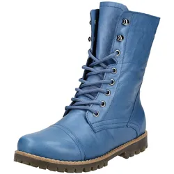Schnürstiefel ANDREA CONTI "Andrea Conti Stiefel Leder", Damen, Gr. 39, blau (jeans), Leder, casual, Schuhe