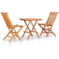 vidaXL Teak Set 3-tlg. Tisch 60 x 60 cm natur klappbar