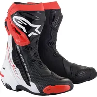 Alpinestars Supertech R Motorradstiefel (Black/White/Red,45)