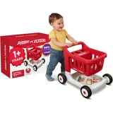 Radio Flyer Scan & Sort Einkaufswagen mit Lichtern und Geräuschen, Rutschspielzeug, Roter Spielzeug-Walker für Kleinkinder, für Kinder ab 1 Jahr