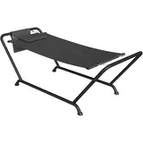 Hängematte Mit Gestell Metall 237x90cm Stabhängematte Seitentasche Kissen Max 150kg Robust
