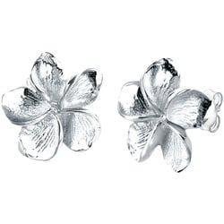 Elli - Frangipani Blüte Blume Blüte 925 Silber Ohrringe Damen