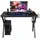 Costway - Gaming Tisch 115 Cm, K-foermiger Gamingtisch Mit Kopfhoererhaken & Tassenhalter & Kabelmanagement, Ergonomischer Computertisch Mit Verstellbaren Füssen, Schreibtisch