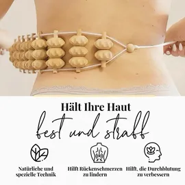 TUULI Accessories Massage Massagegerät Rücken Massageroller Rückenmassagegerät mit Grif Roller aus Holz 120 cm (Rollfläche 40 x 7 cm)