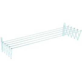 Sauvic Ausziehbarer Wäscheaufhänger 5 Stäbe 70 cm weiß