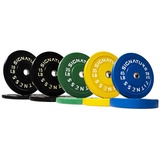 Signature Fitness Olympische Hantelscheiben mit Stahlnabe, 5,1 cm, 117,9 kg, Set (2 x 10/15/25/35/20,4 kg), farbig