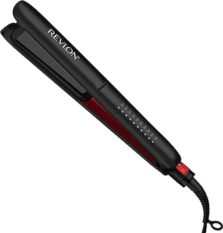 Revlon SmoothStay 25 mm mit Kokosöl angereichertes Glätteisen + Reiseetui (federnde Platten mit abgerundeten Kanten, einstellbare Temperatur bis 235 °C) - RVST2211P