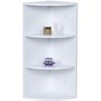 Relaxdays Eckregal, 3 Ablagen, Badregal, hängend oder stehend, platzsparend,