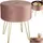 Tectake Sitzhocker Ava Samtoptik 38 x 45 x 38 cm Rosa