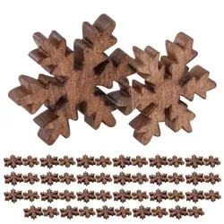 Amagohome Holzfiguren Schneeflocke 24x 2er Set Masterbox Dekofigur 18x18cm Weihnachtsdekoration