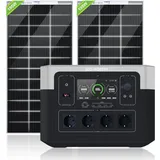 2000W 1920Wh Tragbares Powerstation 2000W (Spitze 4000W) Akku Solargenerator Mobiler Stromspeicher Power Station mit 12 Ausgängen und 2x195W