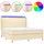 vidaXL Boxspringbett mit Matratze & LED Creme 180x200 cm Stoff