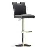 MCA Furniture Bistrostuhl BARBECOOL Barhocker Bistrostuhl Tresenhocker, mit Rückenlehne, Bodenplatte rund, 360° drehbar, Sitzhöhe von 55-80cm schwarz