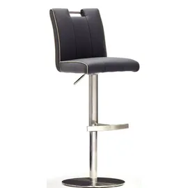 MCA Furniture Bistrostuhl BARBECOOL Barhocker Bistrostuhl Tresenhocker, mit Rückenlehne, Bodenplatte rund, 360° drehbar, Sitzhöhe von 55-80cm schwarz