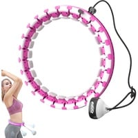 EDIFIT, Hula Hoop Reifen Erwachsene, Kinder, mit Gewicht, Abnehmen, Größenverstellbar, 24 Segmente, Sport, Fitness, Spiel, für Anfänger und Fortgeschrittene (Rosa)