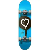 Centrano Unisex – Erwachsene Blueprint Spray Heart V2 Skateboard Komplettboard, Blau/Schwarz/Weiss, 8"