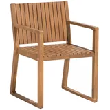 Beliani Gartenstuhl Heller Holzfarbton 59x54x80