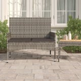 TANZEM Gartenbank 2-Sitzer mit Kissen, Sitzbank Garten, Sitzbank Outdoor, Balkon Bank, Parkbank, Balkonbank, Grau Poly Rattan