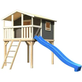 Akubi Stelzenhaus Benjamin Set A terragrau mit Rutsche blau 91207