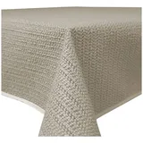 Haus und Deko Gartentischdecke Outdoor rechteckig wetterfest wasserabweisend rutschfest abwischbar PVC Weichschaum Tischdecke für Garten, Balkon, Terrasse und Camping (Beige, 130 x 160 cm)