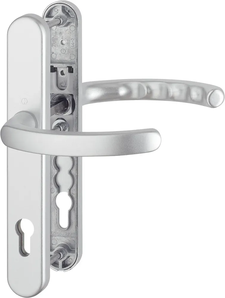 HOPPE® Schutz-Drückergarnitur mit Schmalschild Luxembourg 1500/3358/3357N, Aluminium, Farbe: weiß