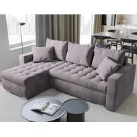 bromarkt Ecksofa LUIS Schlaffunktion Bettkasten L-Form 238x148x88cm Rosa - Rosa