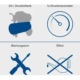SCHEPPACH HC26Si 1100W 24L Kolbenkompressor