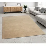 THEKO Wollteppich »Gabbeh Uni, Handweb Teppich, meliert, reine Wolle, handgewebt«, rechteckig, 14 mm Höhe, Schlafzimmer, Wohnzimmer, Esszimmer, auch als Läufer oder rund 89678120-6 beige 14 mm
