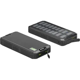 goobay Outdoor Schnelllade-Powerbank mit Solar 20.000 mAh (USB-CTM PD, QC 3.0) - Robuste Allround-Stromversorgung für den Outdoor-Einsatz