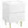 Woltu Nachttisch,, Weiß, Weiß Hochglanz, Holz PVC+Metall,