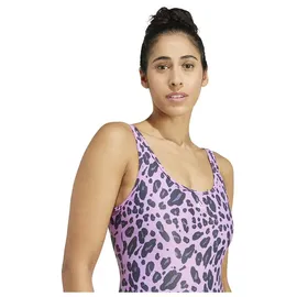 adidas Essentials Animal Print U-Back Badeanzug Preloved Purple / White 36    