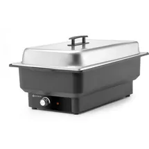 HENDI Chafing Dish Tellano, Speisenwärmer, Buffetwärmer, Wärmebehälter, 9L, 230V/900W, 573x348x(H) 284mm, Edelstahl, Polypropylen,