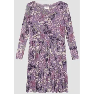 s.Oliver Minikleid Kleid Gemustertes Kleid aus unterlegtem Mesh lila 92 EU