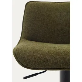 Kave Home 2er-Set Kave Home Barhocker Zenda Stoff Grün Dunkelgrün