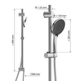 Eisl GRANDE VITA Stangenbrause-Set 1 tlg. Chrom/Anthrazit