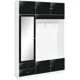 borchardt Möbel Garderobenschrank »Kompakta«, Höhe 202 cm schwarz (weiß matt/schwarz hochglanz) Garderobenschränke 202 cm